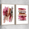 Maroon Tones Pair raw oak framed canvas - part of our high quality canvas abstract wall art collection