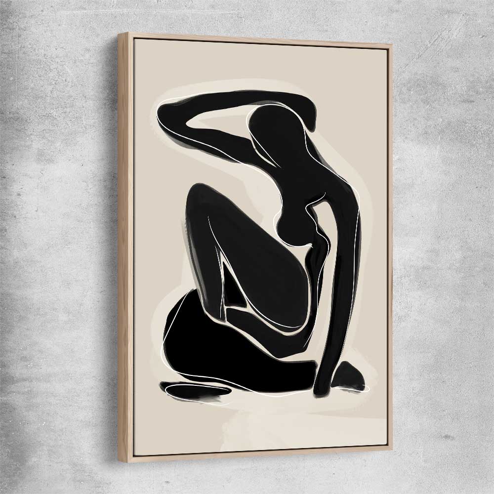 Matisse Shadow Two raw oak framed canvas - part of our high quality canvas abstract wall art collection