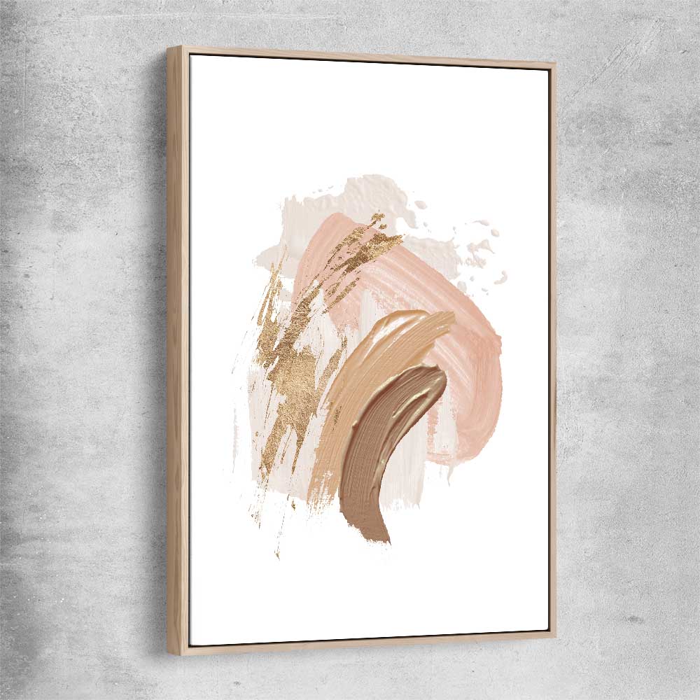 Neutral Strokes Three raw oak framed canvas - part of our high quality canvas abstract wall art collection