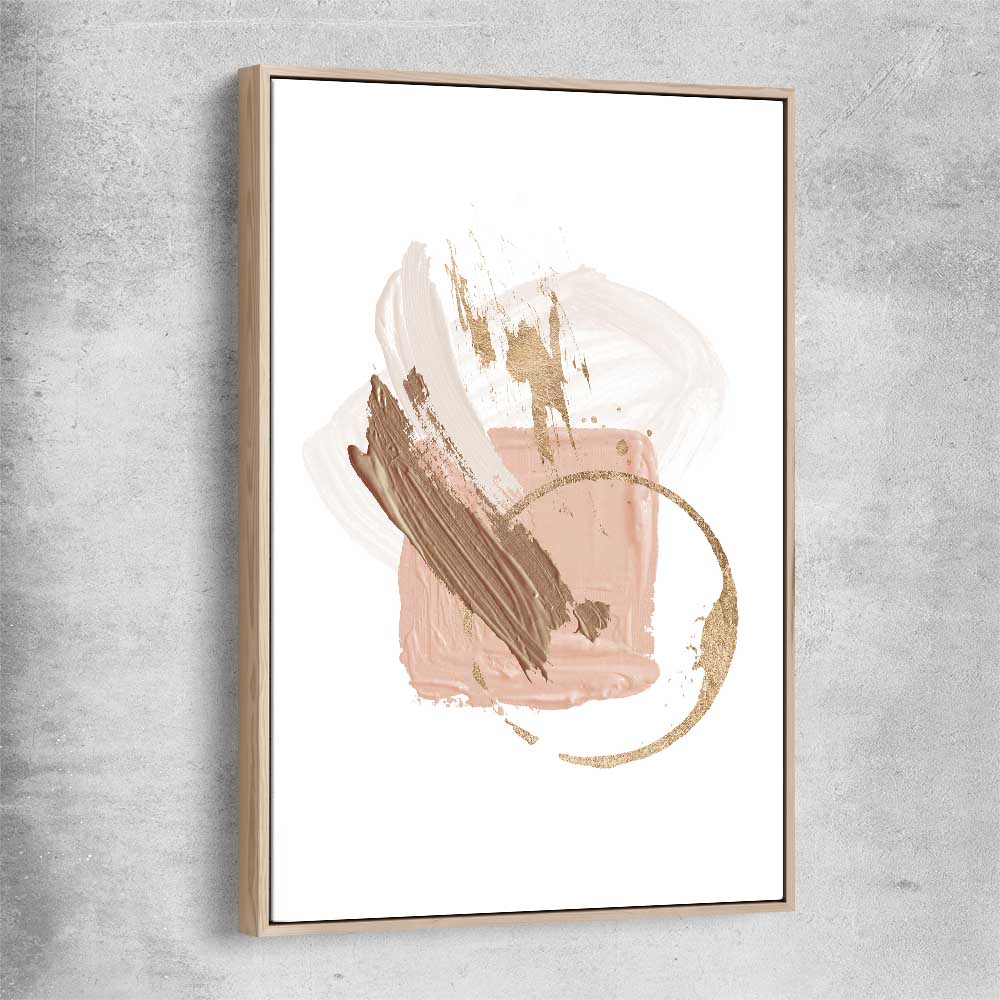 Neutral Strokes Two raw oak framed canvas - part of our high quality canvas abstract wall art collection