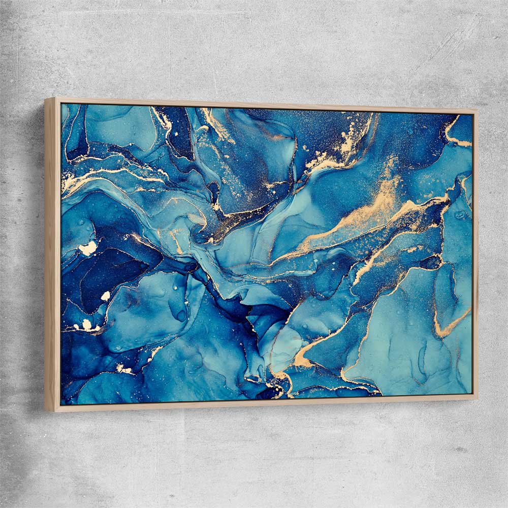 Ocean Dreaming raw oak framed canvas - part of our high quality canvas abstract wall art collection