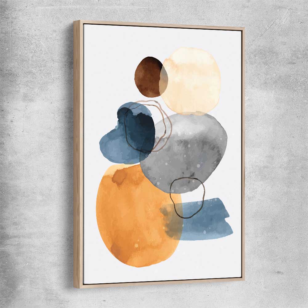 Ocean Tones Two raw oak framed canvas - part of our high quality canvas abstract wall art collection