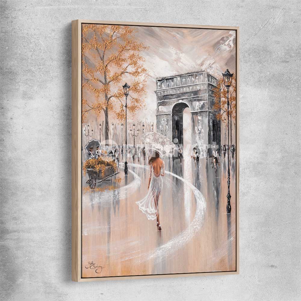 Paris Flair raw oak framed canvas - part of our high quality canvas abstract wall art collection