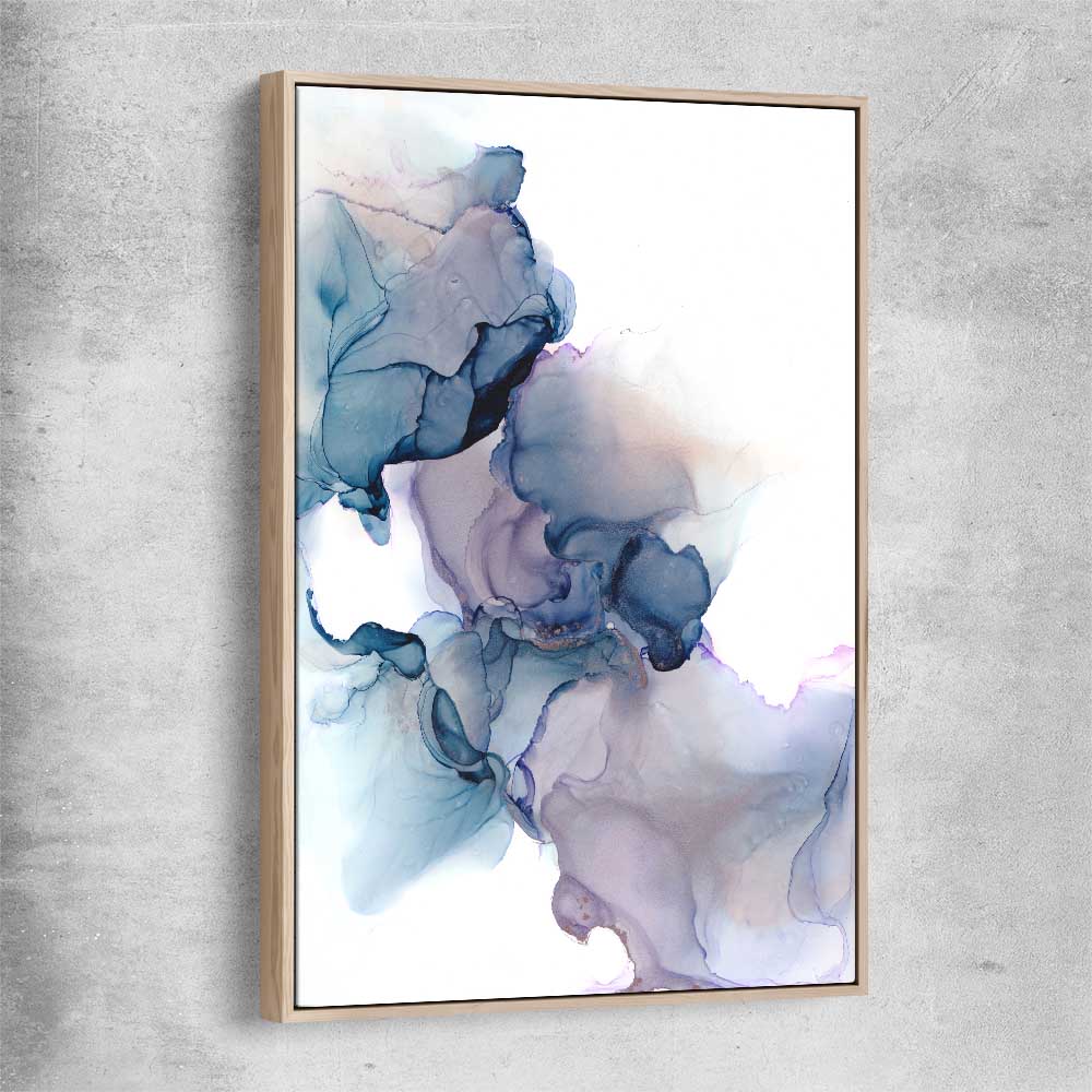 Purple Alcohol raw oak framed canvas - part of our high quality canvas abstract wall art collection
