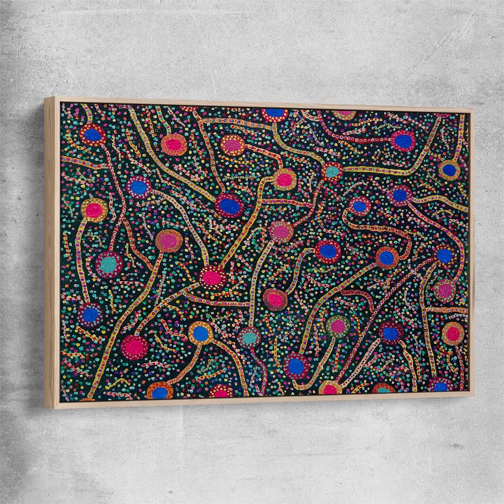 Rebirth's Energy raw oak framed canvas - part of our high quality canvas abstract wall art collection
