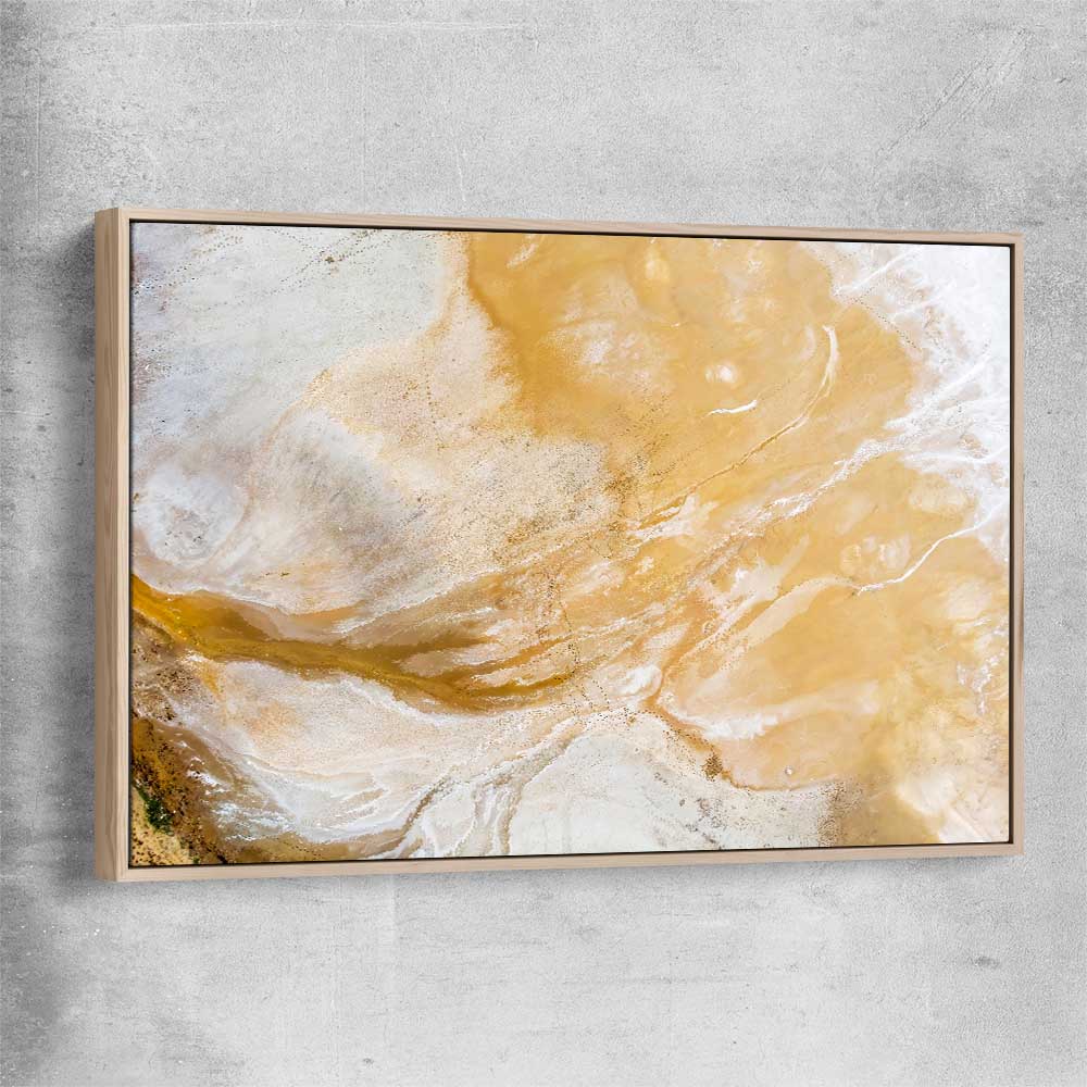 Salt Lake Aerial raw oak framed canvas - part of our high quality canvas abstract wall art collection