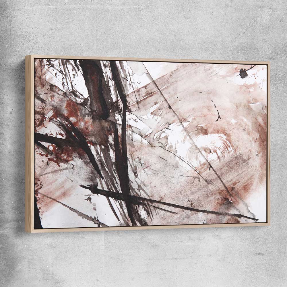 Sharp Strokes raw oak framed canvas - part of our high quality canvas abstract wall art collection