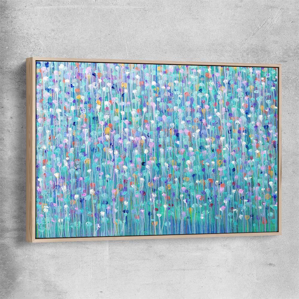 Sparkly Water raw oak framed canvas - part of our high quality canvas abstract wall art collection