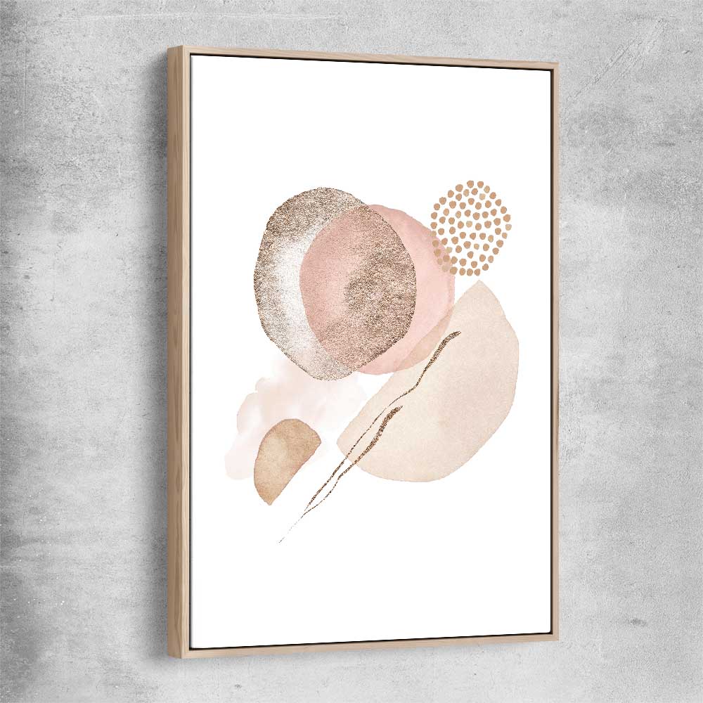 Terracotta Divide raw oak framed canvas - part of our high quality canvas abstract wall art collection