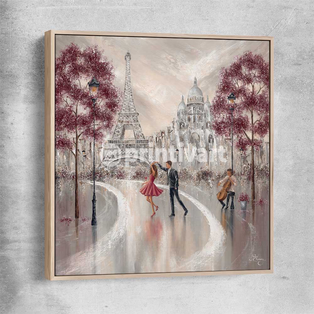 Twirl, Paris Dance raw oak framed canvas - part of our high quality canvas abstract wall art collection
