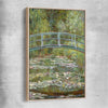 Classic wall art and canvas print of Water Lilies Pond Claude Monet with raw oak framed canvas