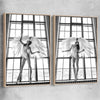 Angel Love Pair raw oak framed canvas - part of our high quality fashion canvas wall art and prints collection