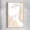 Beige Back raw oak framed canvas - part of our high quality fashion canvas wall art and prints collection