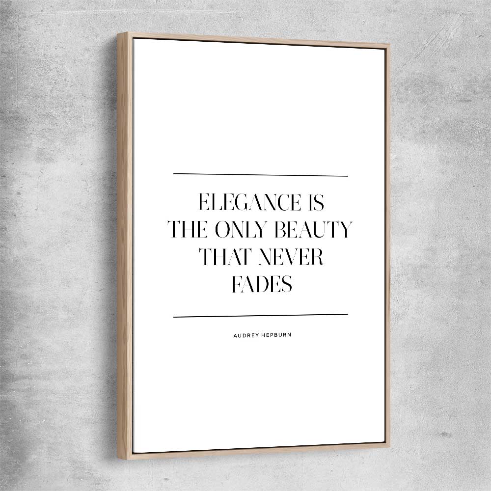 Elegance Beauty raw oak framed canvas - part of our high quality fashion canvas wall art and prints collection
