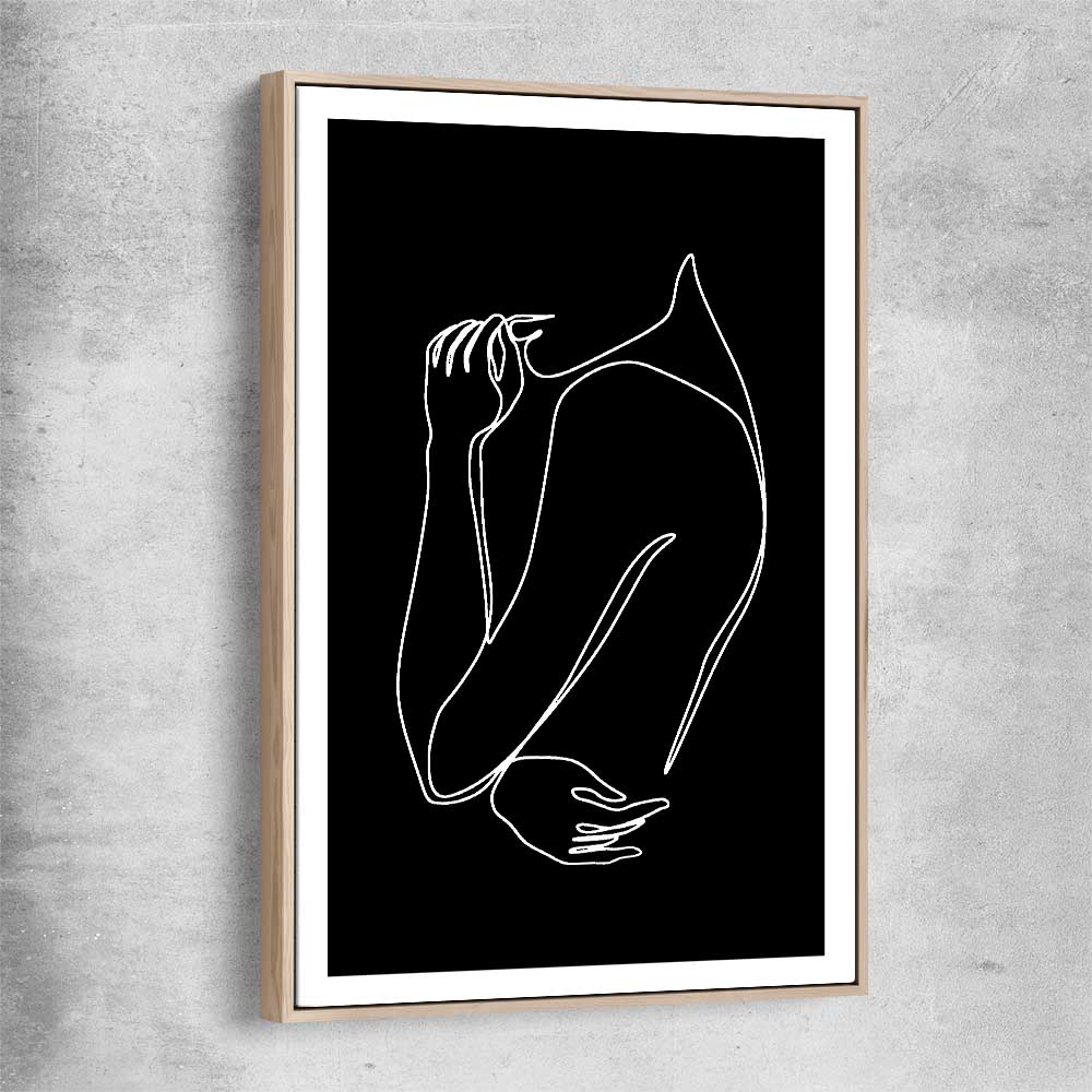 Gentle Hold Invert raw oak framed canvas - part of our high quality fashion canvas wall art and prints collection