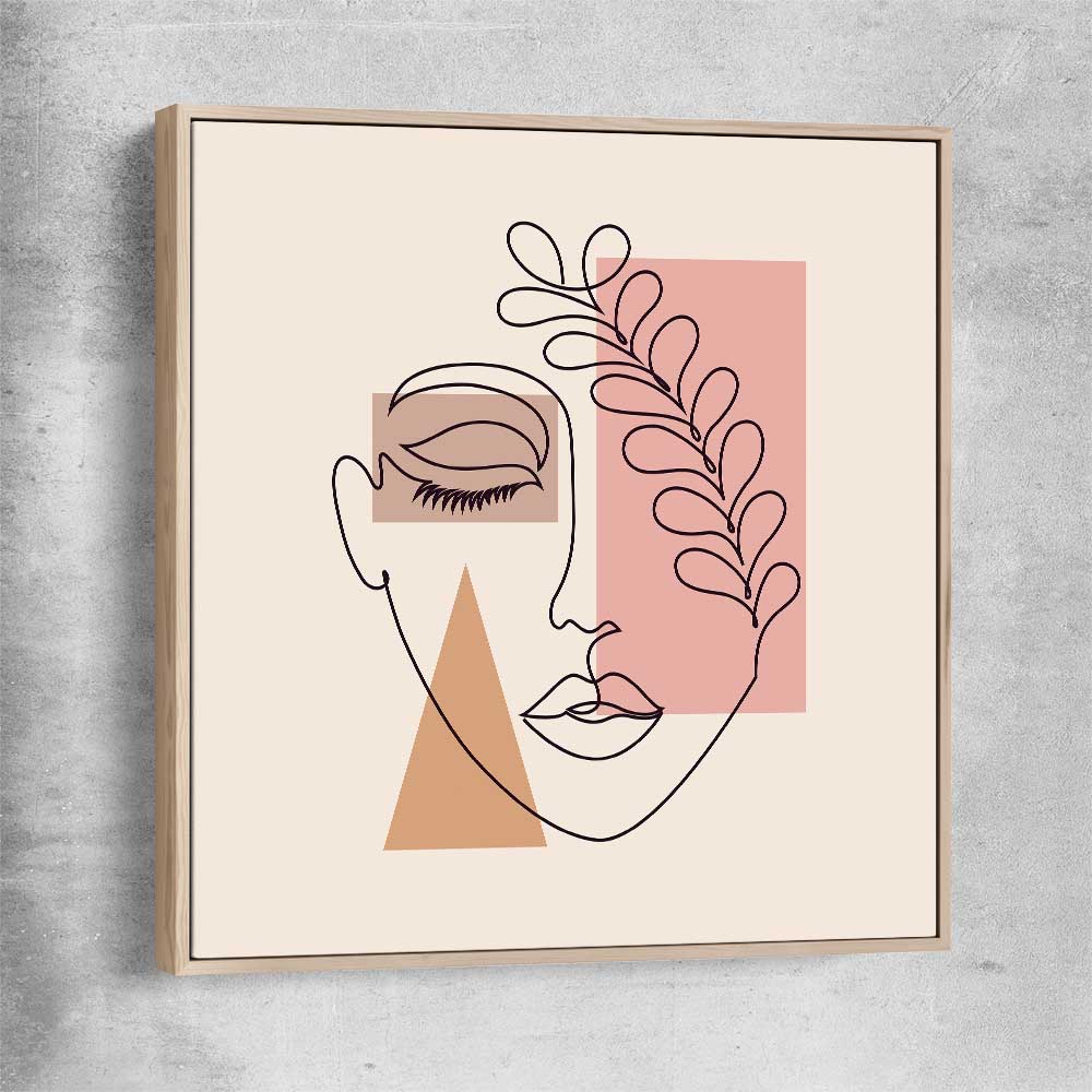Peaceful Thoughts raw oak framed canvas - part of our high quality fashion canvas wall art and prints collection