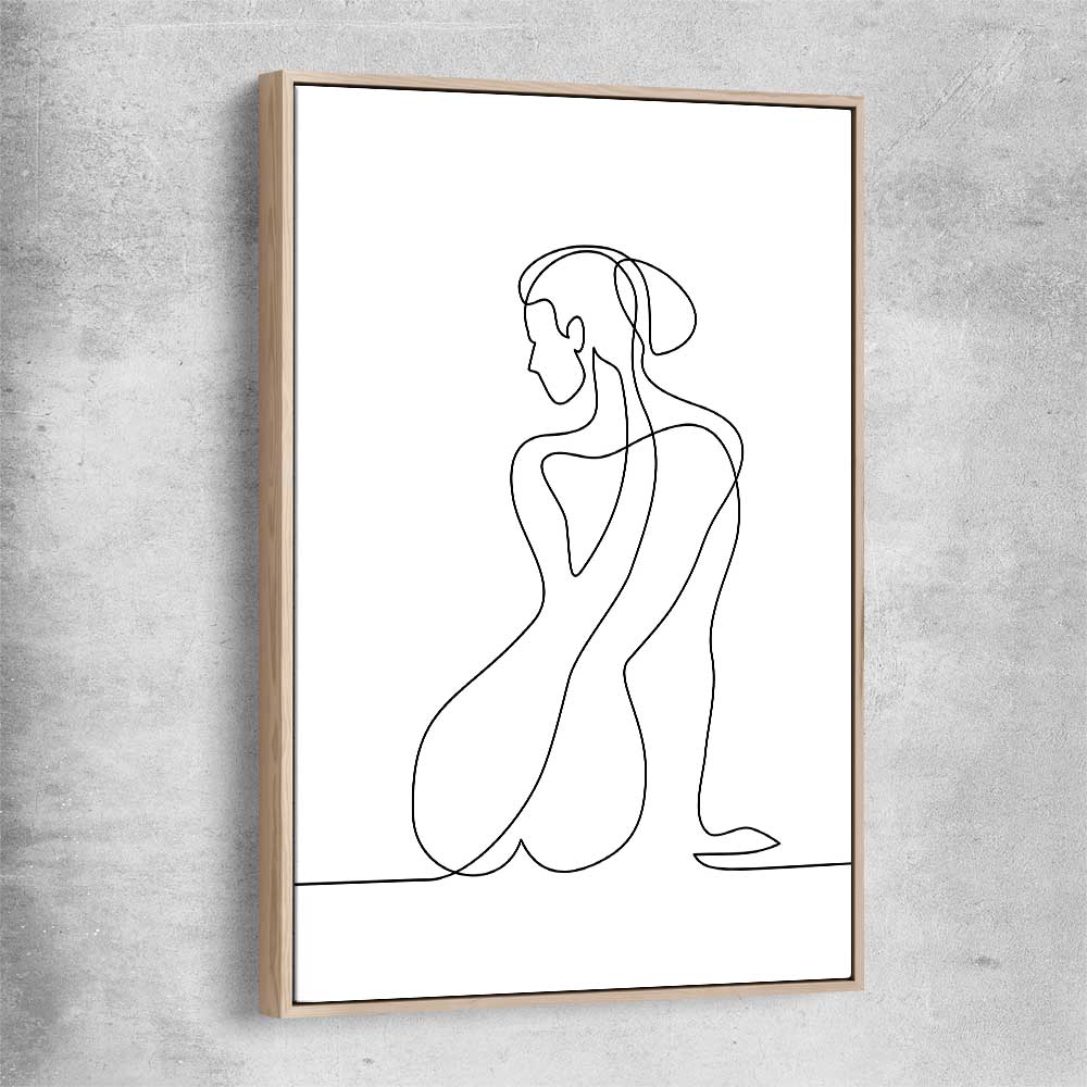 Pondering Thoughts raw oak framed canvas - part of our high quality fashion canvas wall art and prints collection
