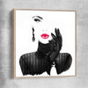 Watercolour Portrait raw oak framed canvas - part of our high quality fashion canvas wall art and prints collection