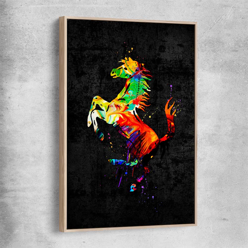 Inspirational wall art print of Fast Colours with raw oak framed canvas