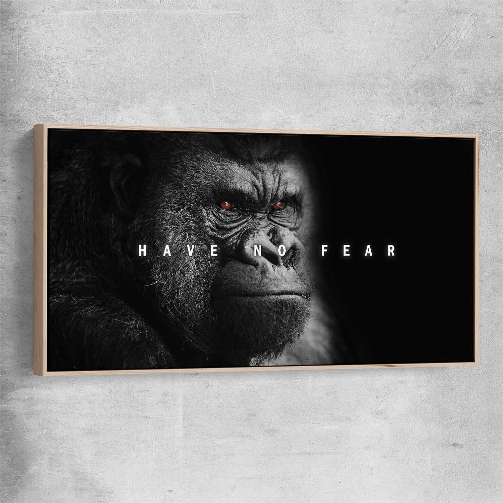 Have No Fear raw oak framed canvas - part of our high quality fashion canvas wall art and prints collection