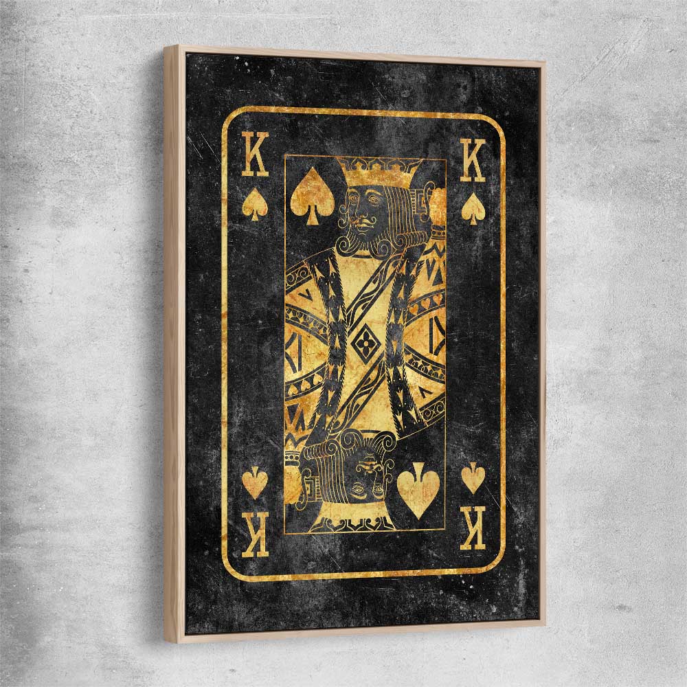 King of Spades raw oak framed canvas - part of our high quality fashion canvas wall art and prints collection