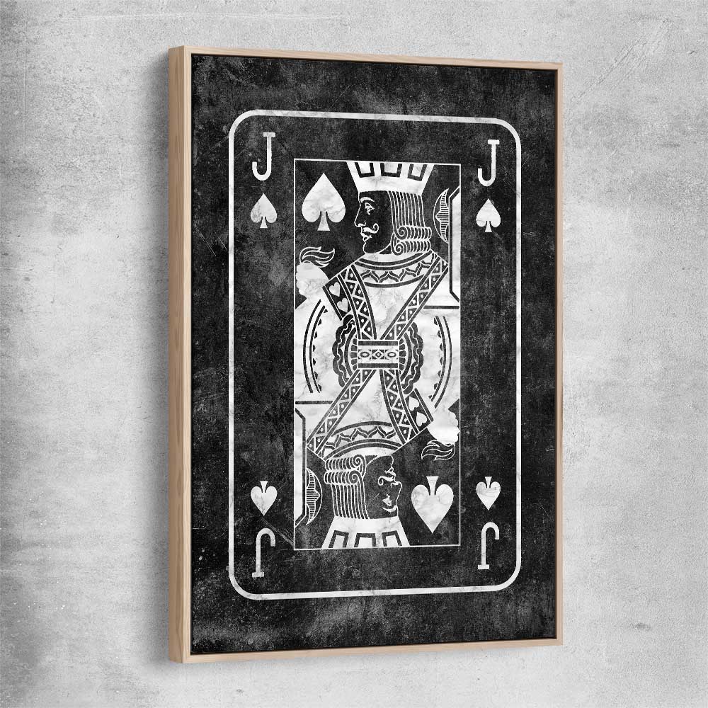 Inspirational wall art print of Marble Jack with raw oak framed canvas