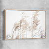 Floral print of Blowing Pampas with raw oak framed canvas