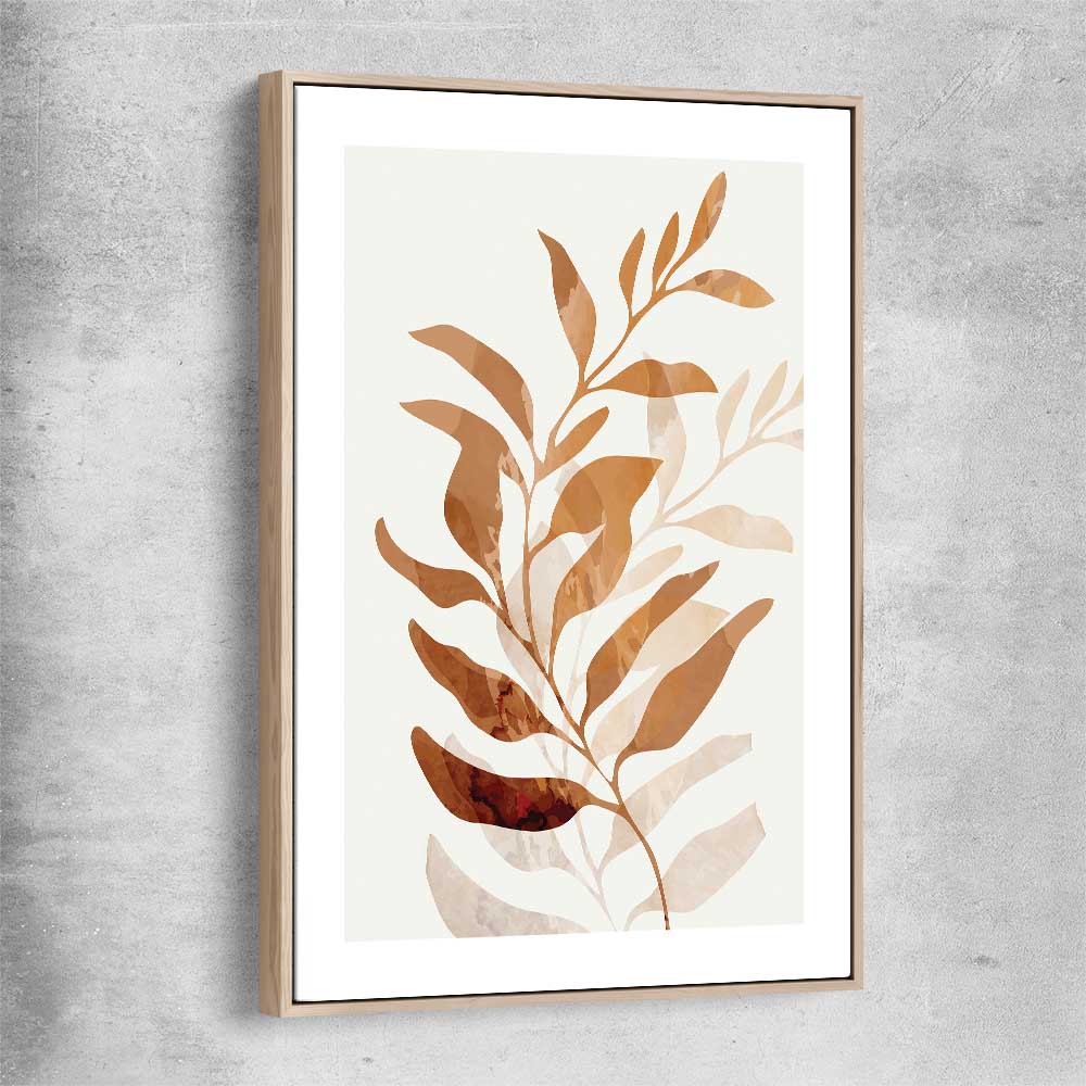 Floral print of Floral Texture Four with raw oak framed canvas