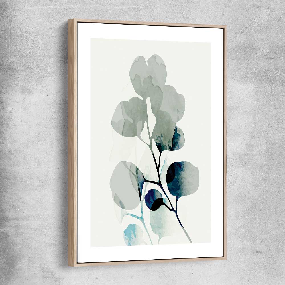 Floral print of Floral Texture One with raw oak framed canvas