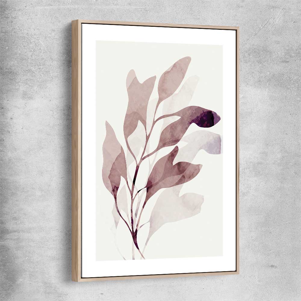 Floral print of Floral Texture Two with raw oak framed canvas
