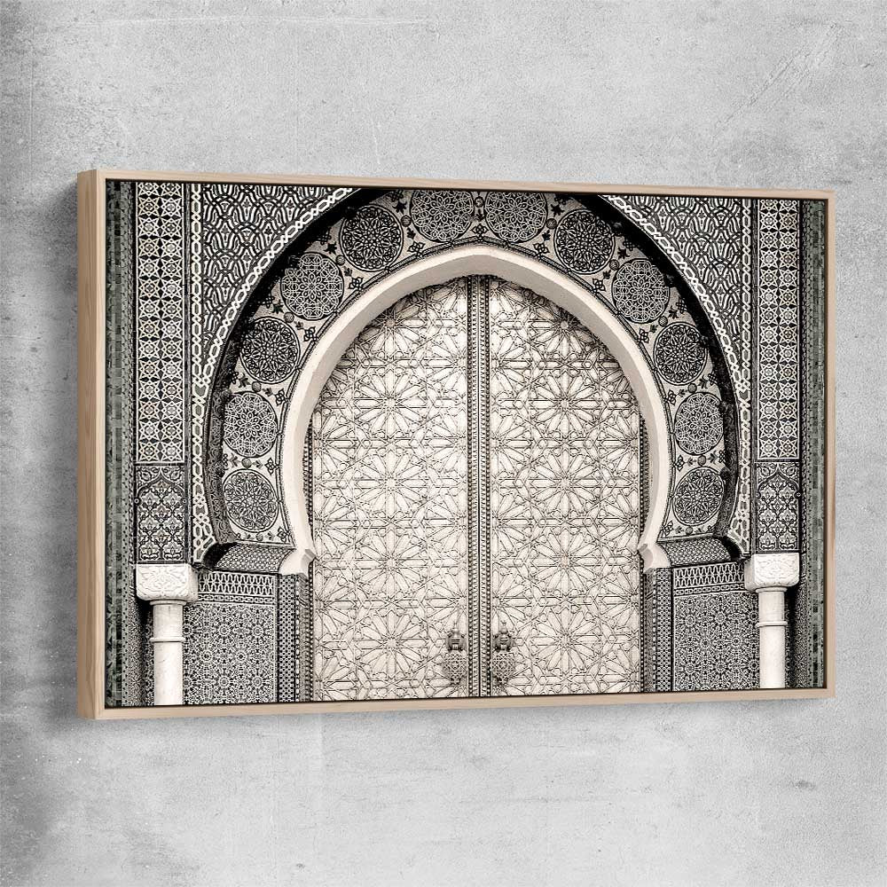 Ancient Morocco raw oak framed canvas is a high quality print in our city skyline, travel prints and maps collection