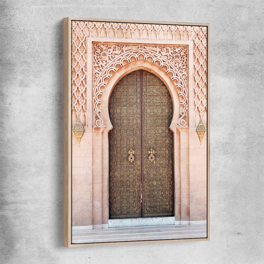 Majestic Door raw oak framed canvas is a high quality print in our city skyline, travel prints and maps collection