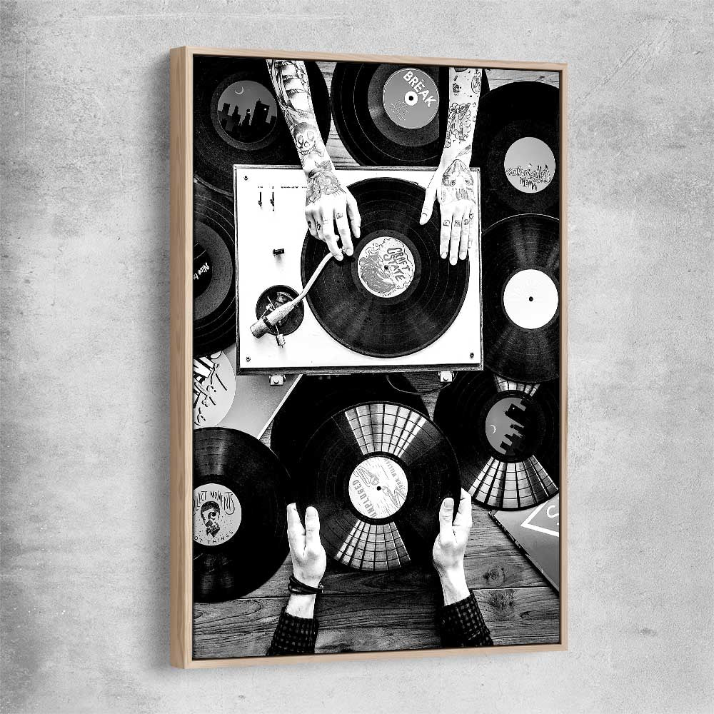 Music Vibes raw oak framed canvas is a high quality print in our city skyline, travel prints and maps collection