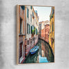 Venice Streets raw oak framed canvas is a high quality print in our city skyline, travel prints and maps collection