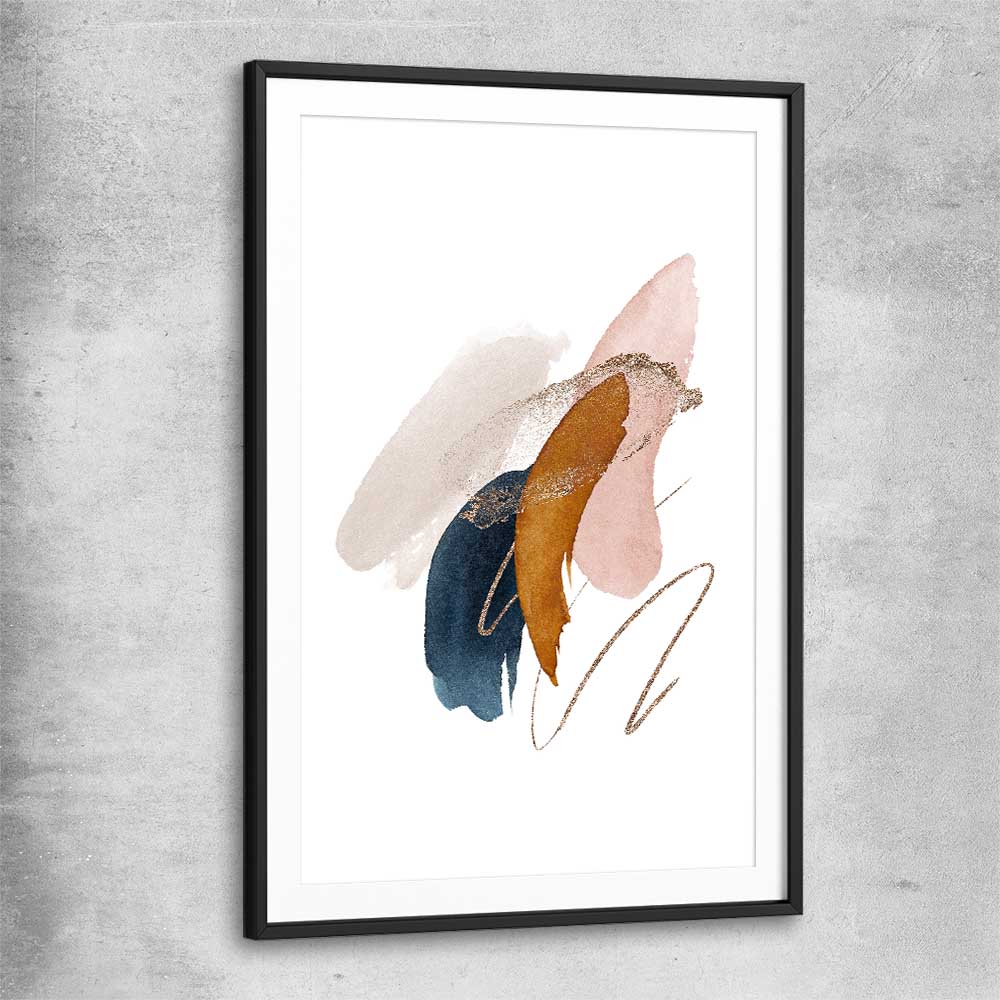 Abstract Strokes Two black glass front frame - part of our high quality canvas abstract wall art collection