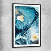 Aqua Path black glass front frame - part of our high quality canvas abstract wall art collection