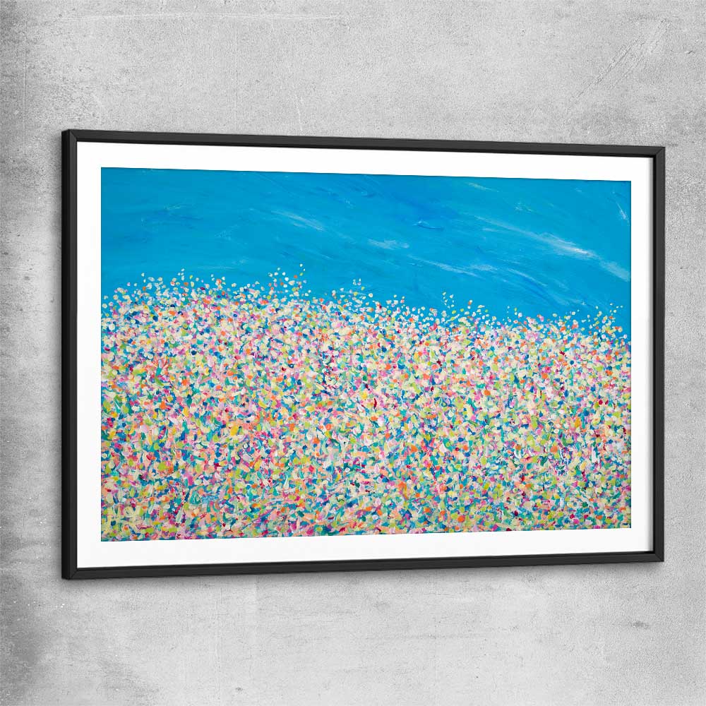 Banks of Atlantics black glass front frame - part of our high quality canvas abstract wall art collection