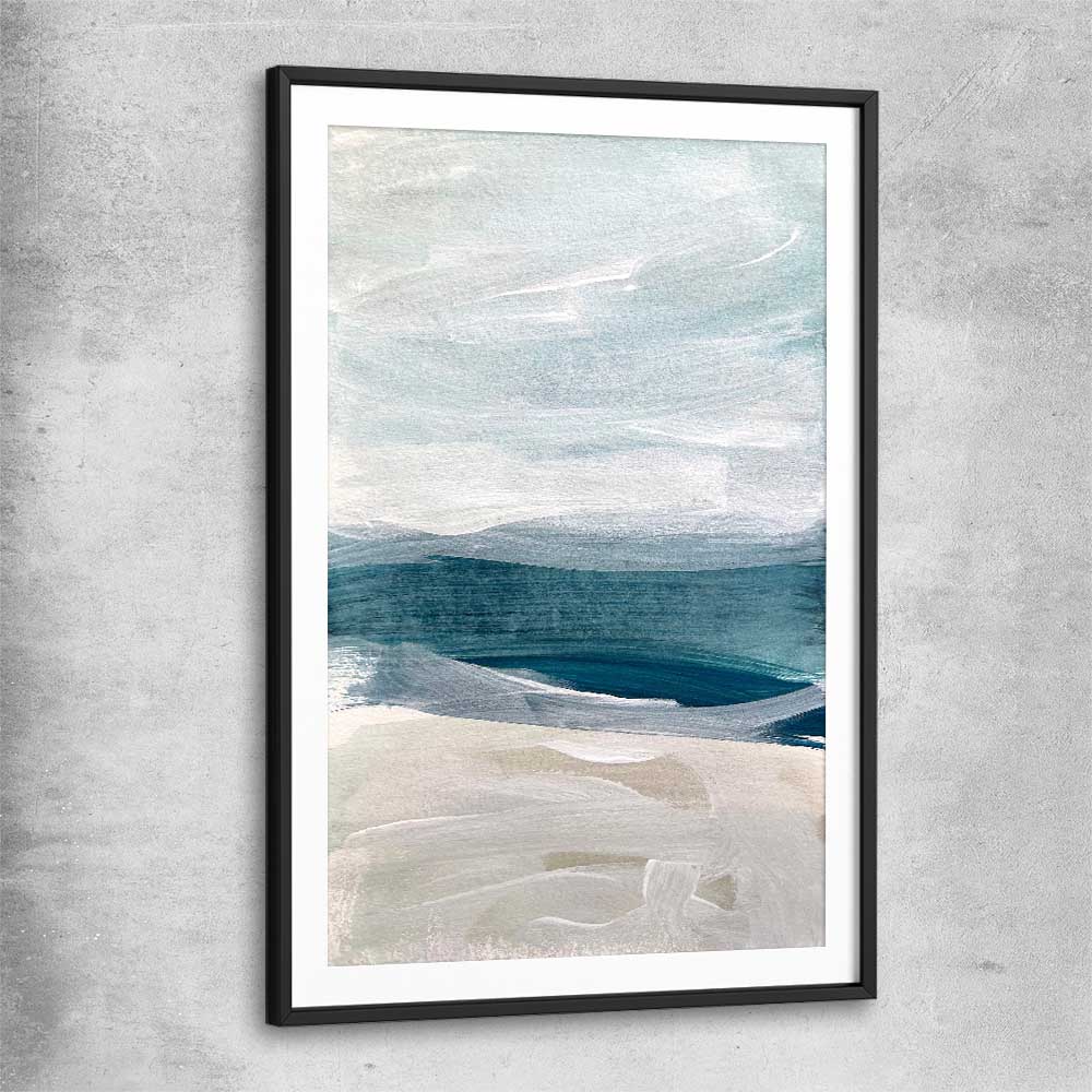 Beach Shades black glass front frame - part of our high quality canvas abstract wall art collection