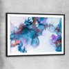 Blue Dreaming black glass front frame - part of our high quality canvas abstract wall art collection