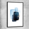 Blue Ivory One black glass front frame - part of our high quality canvas abstract wall art collection