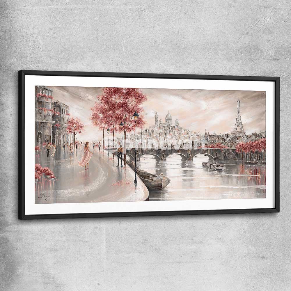 Breathless Melody black glass front frame - part of our high quality canvas abstract wall art collection