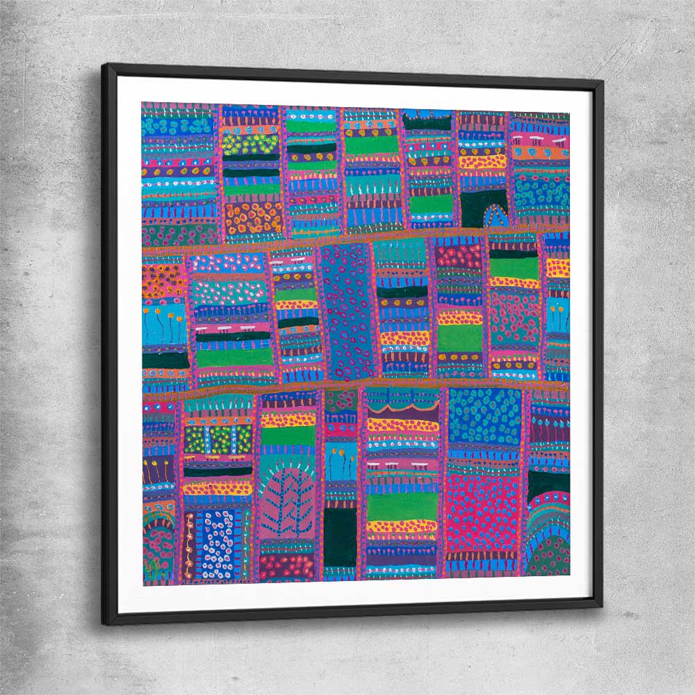 Cheerfulness black glass front frame - part of our high quality canvas abstract wall art collection