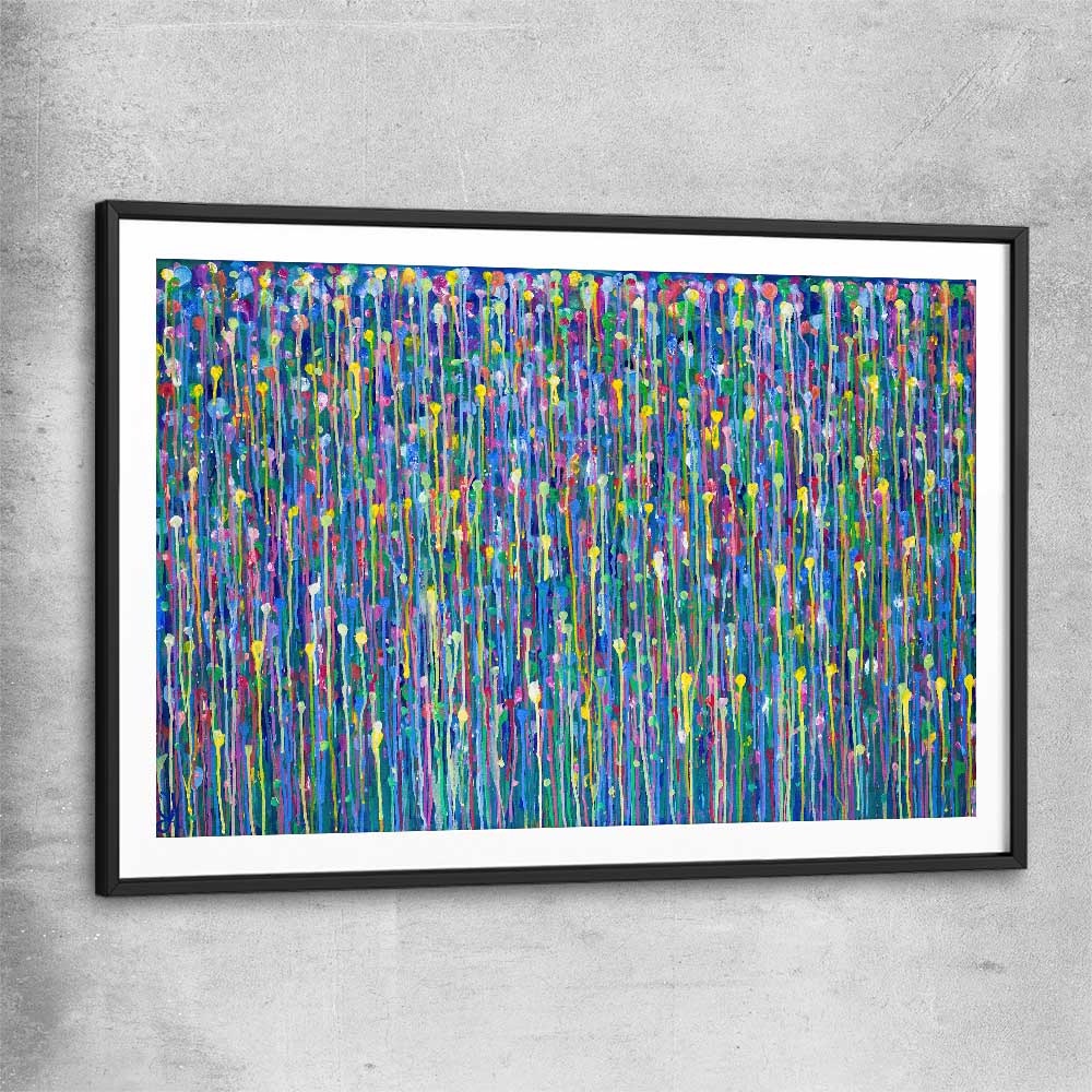 Colour is Golden black glass front frame - part of our high quality canvas abstract wall art collection