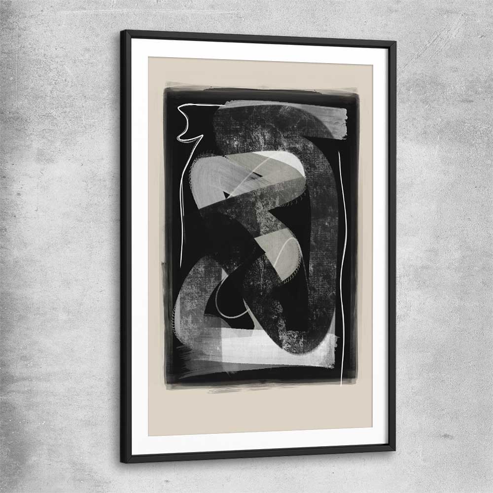 Dark Flow black glass front frame - part of our high quality canvas abstract wall art collection