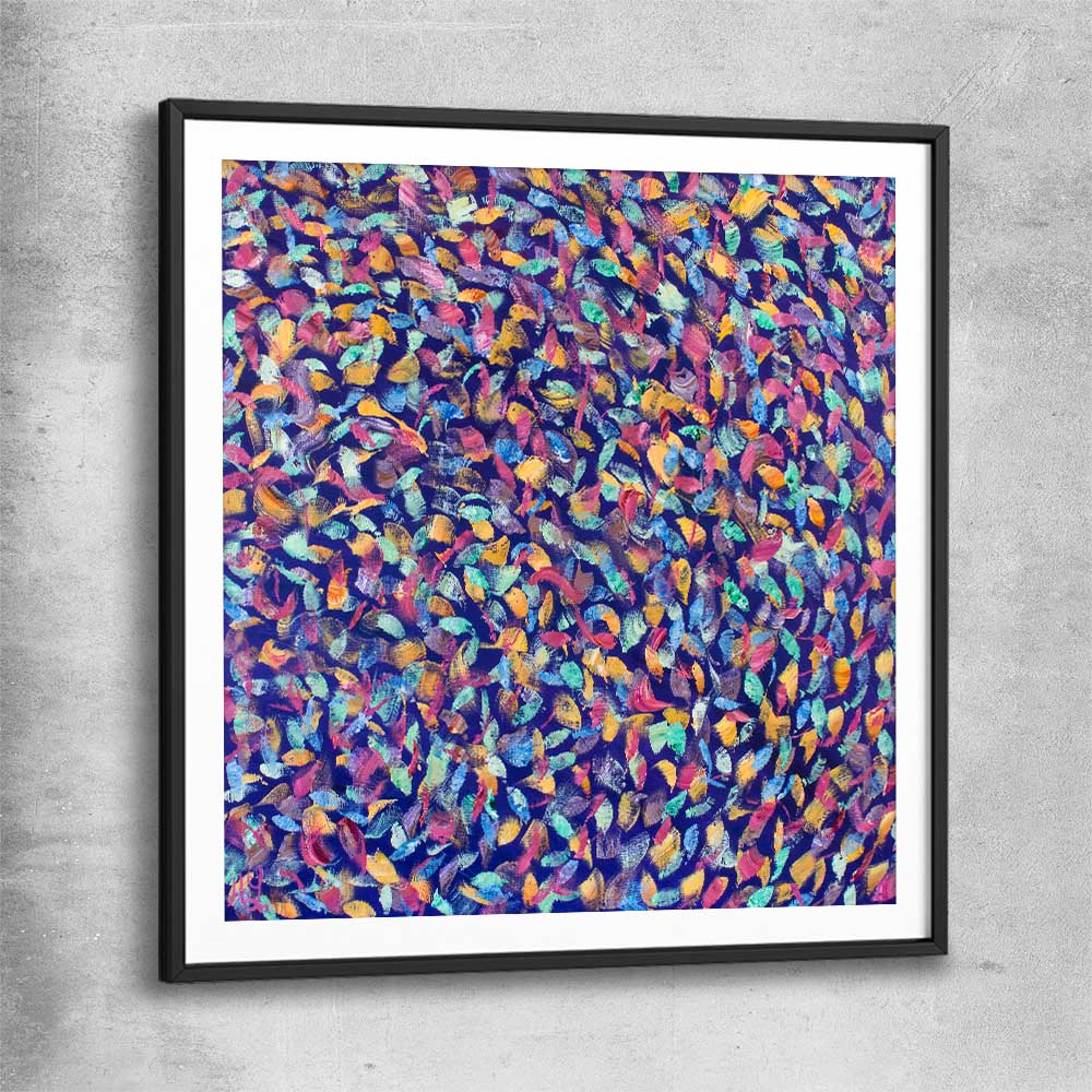 Depths of Colour black glass front frame - part of our high quality canvas abstract wall art collection