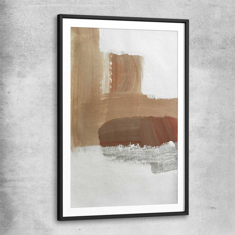 Desert Tones black glass front frame - part of our high quality canvas abstract wall art collection
