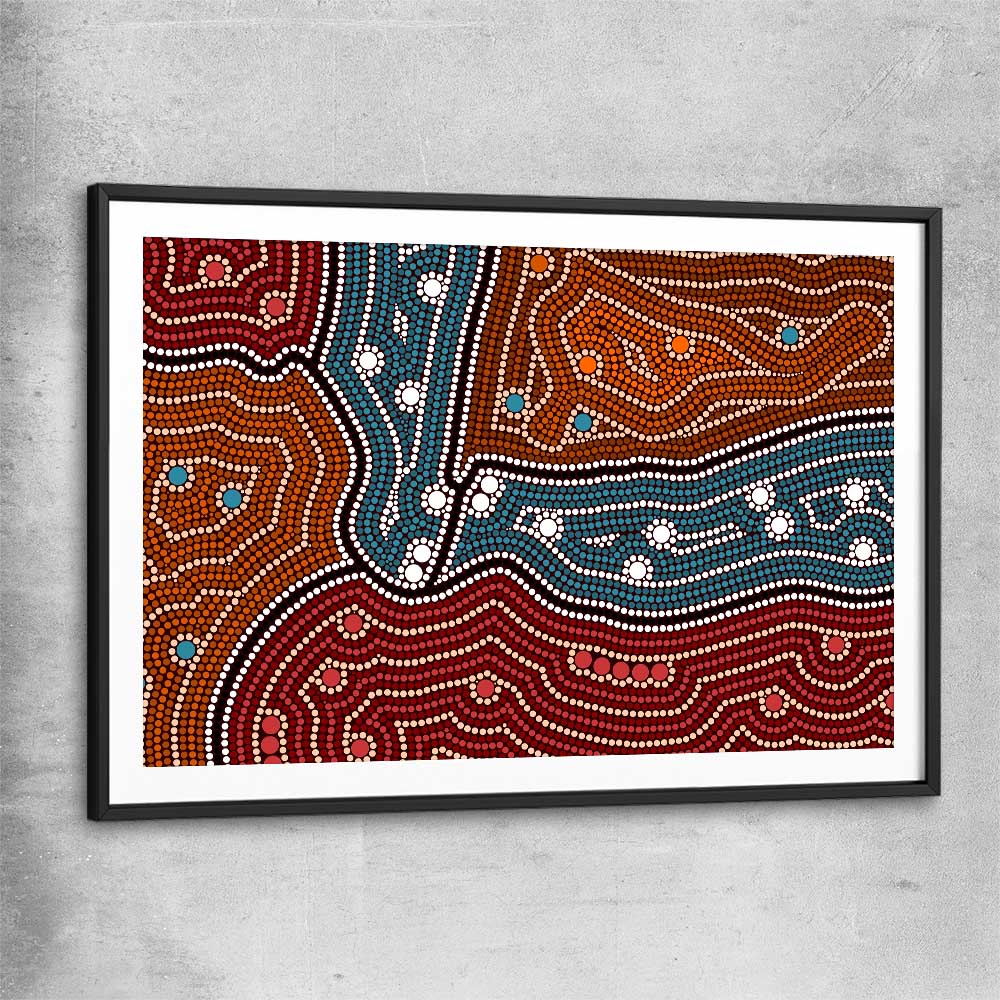 Dots of Night black glass front frame - part of our high quality canvas abstract wall art collection
