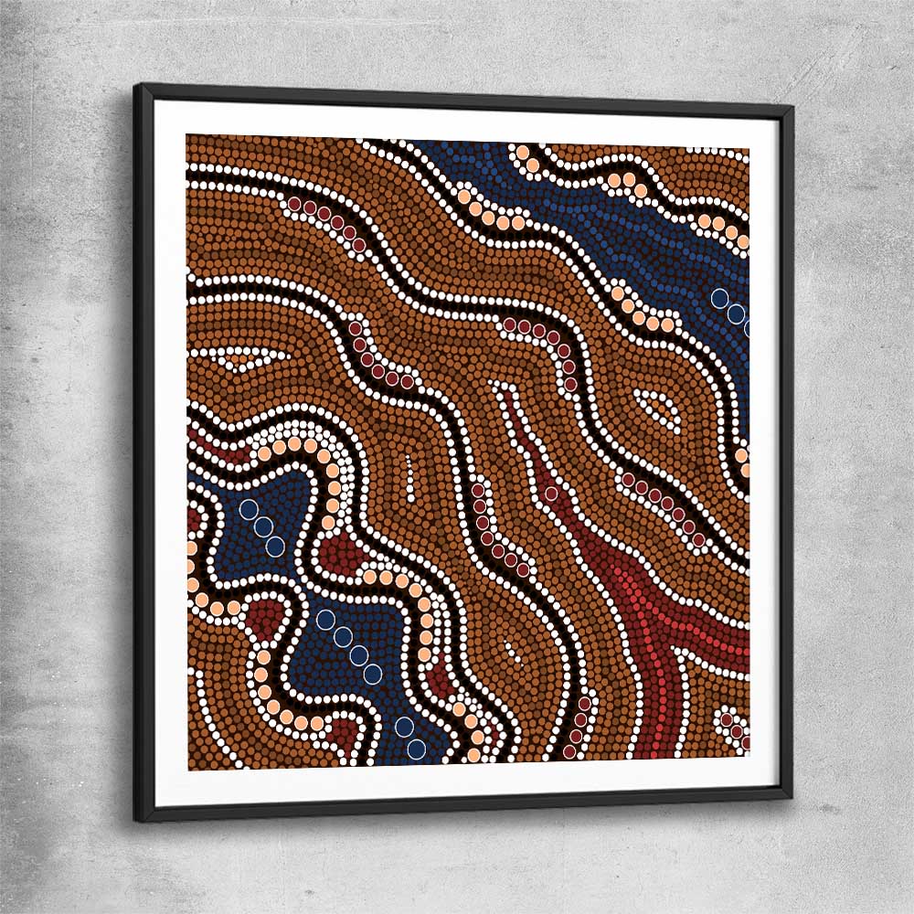 Dots of Time black glass front frame - part of our high quality canvas abstract wall art collection