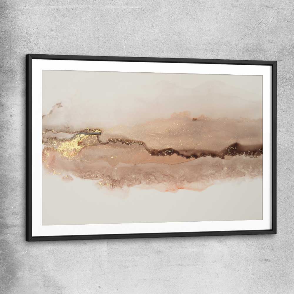 Earthen Glitter black glass front frame - part of our high quality canvas abstract wall art collection