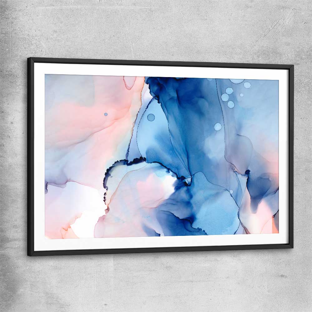 Ethereal Smoke black glass front frame - part of our high quality canvas abstract wall art collection